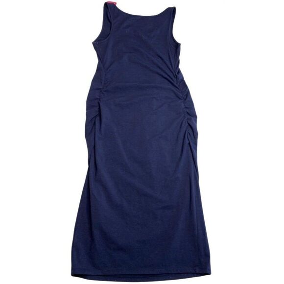 Isabel Maternity Mama Dress Womens MEDIUM Blue Sleeveless Shirred Scoop-Neck NEW - Picture 7 of 10